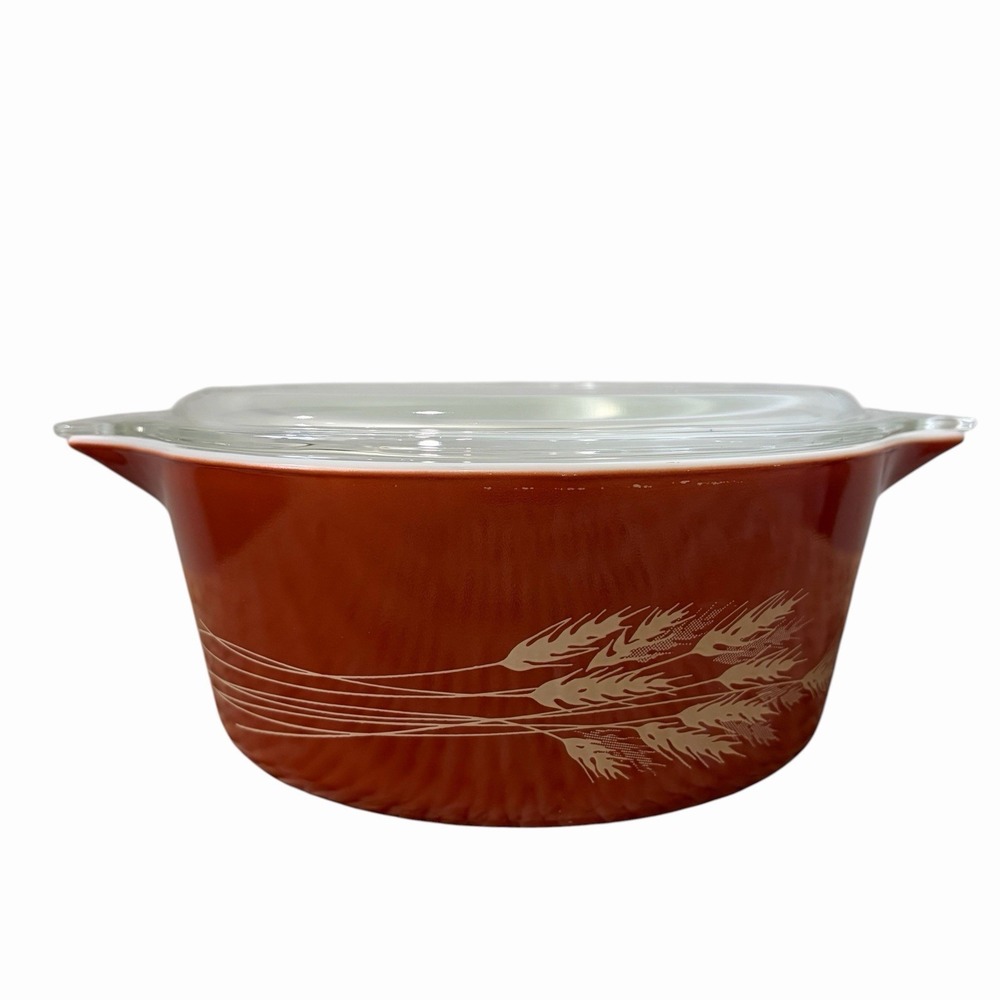 Vintage Pyrex Autumn Harvest 2.5 Qt Round Covered Casserole With Lid #475B
